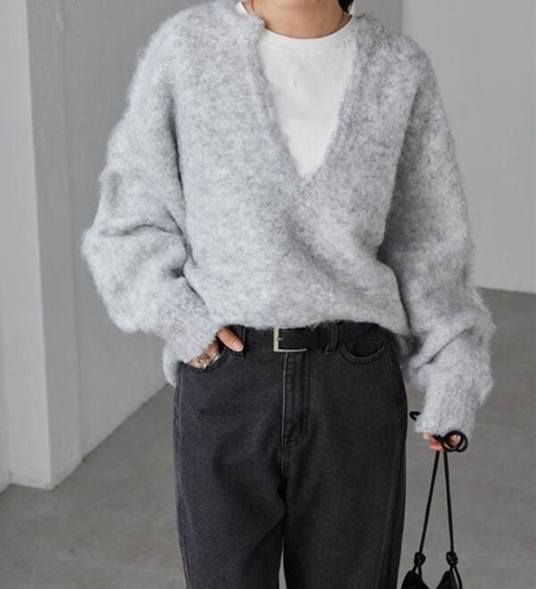 RANAN（ラナン）の「ディープキーネックシャギーニット（ニット・セーター）」｜詳細画像