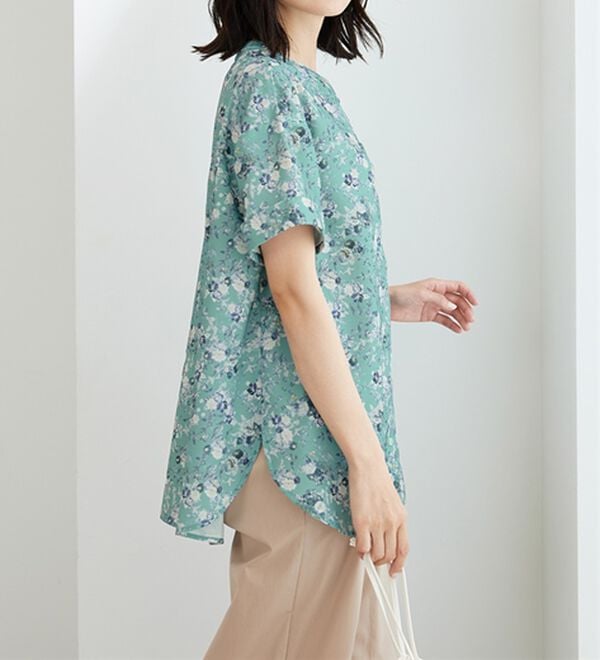 BELLUNA（ベルーナ）の「〈日比谷花壇〉バンドカラーチュニック（チュニック）」｜詳細画像