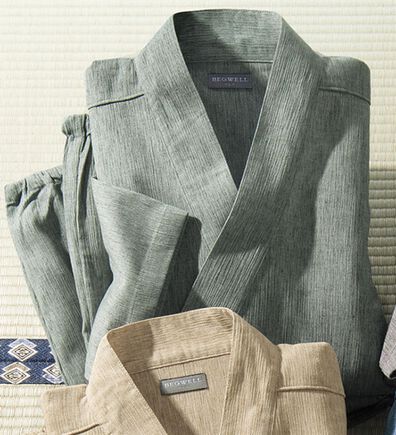 「麻入りサラッと涼感作務衣（メンズ和装・浴衣・和装グッズ）」