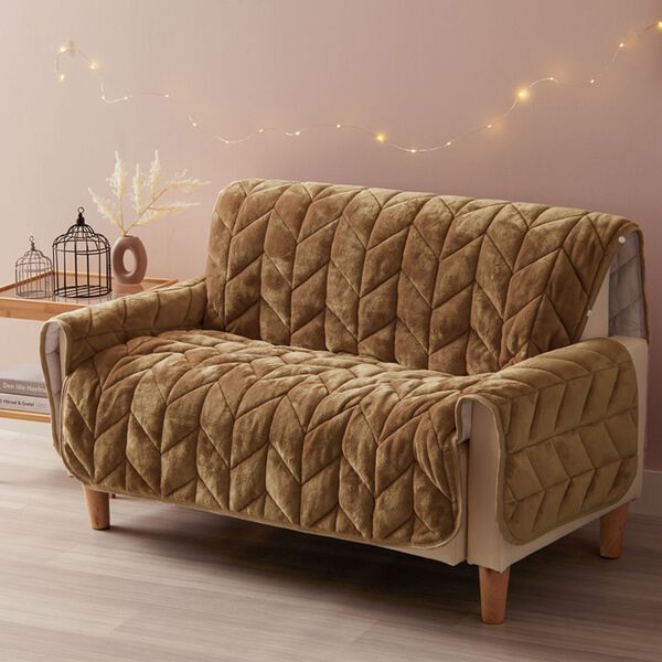 あったかふわふわボリュームソファカバー＜吸湿発熱・フランネル素材