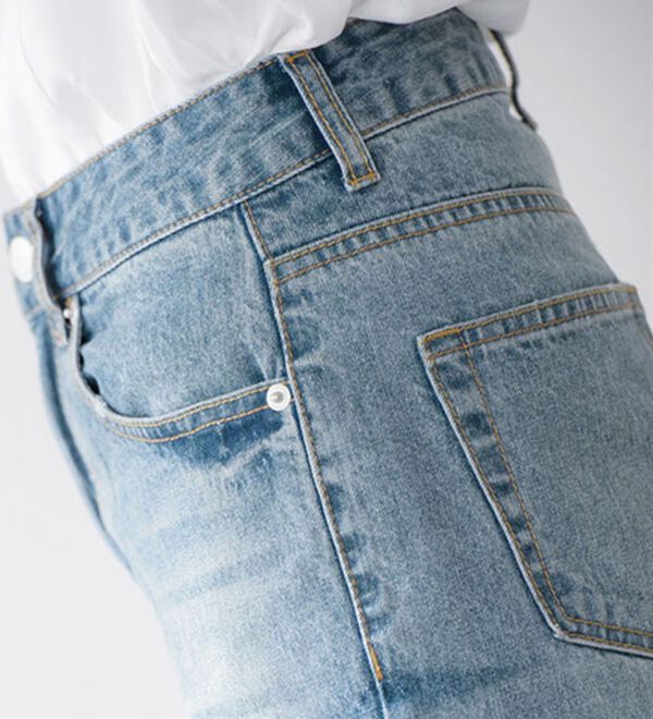 Pierrot（ピエロ）の「【選べる丈】ハイウエストストレートデニム（フルレングスパンツ）」｜詳細画像