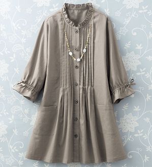 ルフラン（ルフラン）の「綿麻ピンタックチュニック＜ロイサ＞（チュニック）」｜モカベージュ