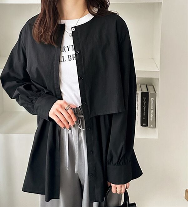 GeeRA（ジーラ）の「羽織にもなる！ペプラムシャツチュニック（チュニック）」｜詳細画像