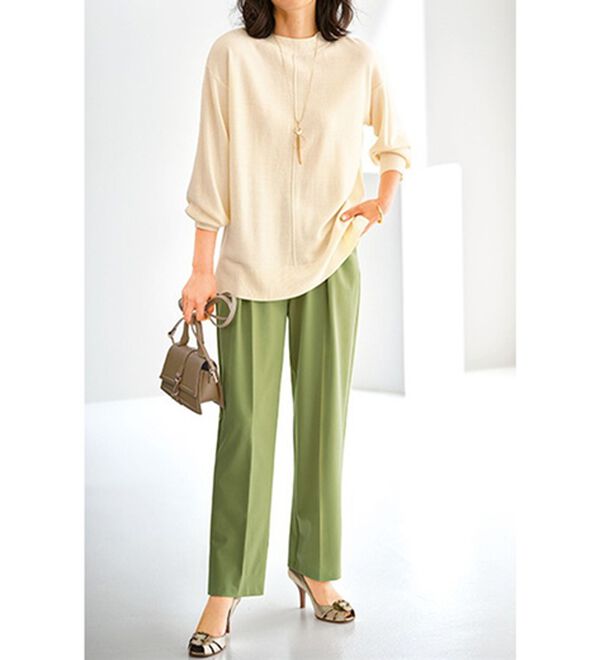 BELLUNA（ベルーナ）の「ふんわり袖カシミヤタッチプルオーバー（ニット・セーター）」｜詳細画像