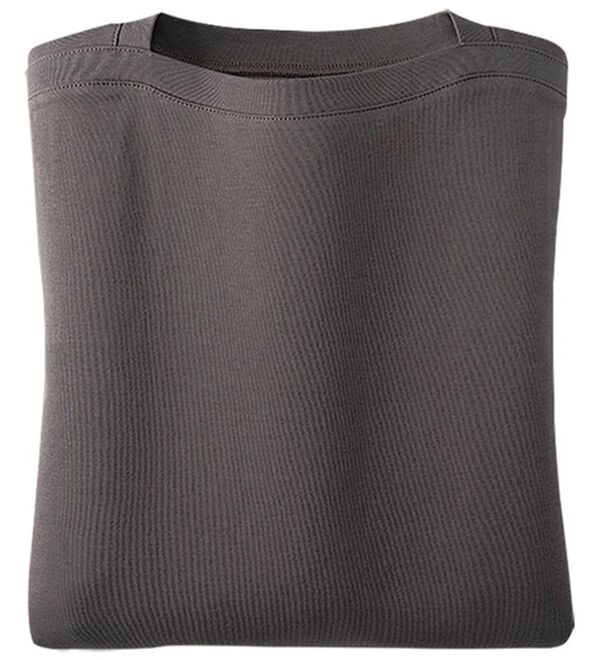 BELLUNA（ベルーナ）の「艶やか綿１００％シンプルプルオーバー（カットソー）」｜モカ