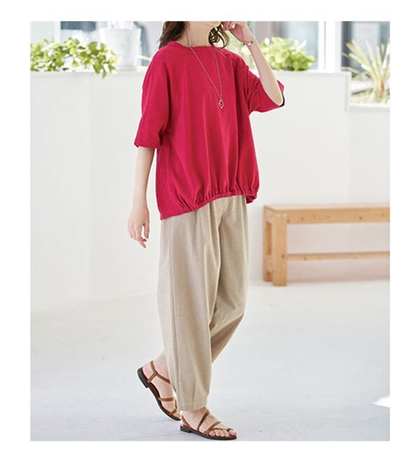 BELLUNA（ベルーナ）の「さっと決まる麻綿ゆったりプルオーバー（ブラウス）」｜詳細画像