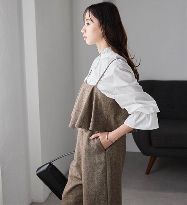 RANAN（ラナン）の「ツイードフリルサロペット（オールインワン）」｜詳細画像