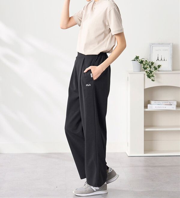 BELLUNA（ベルーナ）の「＜ＦＩＬＡ＞ジョーゼット素材タックワイドパンツ（ワイドパンツ・ガウチョ）」｜詳細画像