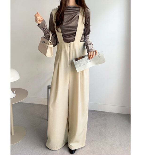 GeeRA（ジーラ）の「フロントジップハイウエストサロペット（オールインワン）」｜詳細画像