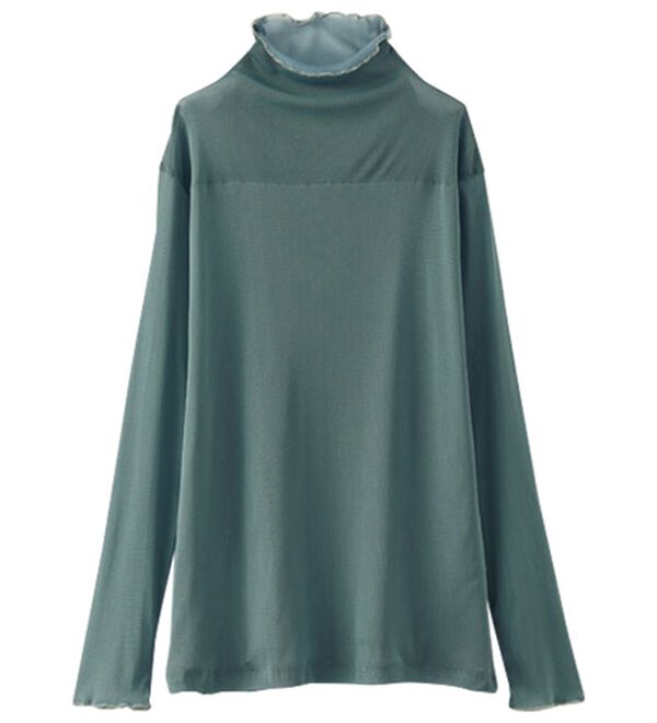 BELLUNA（ベルーナ）の「重ねるだけでサマになる！あったかシアーハイネックプルオーバー（カットソー）」｜詳細画像