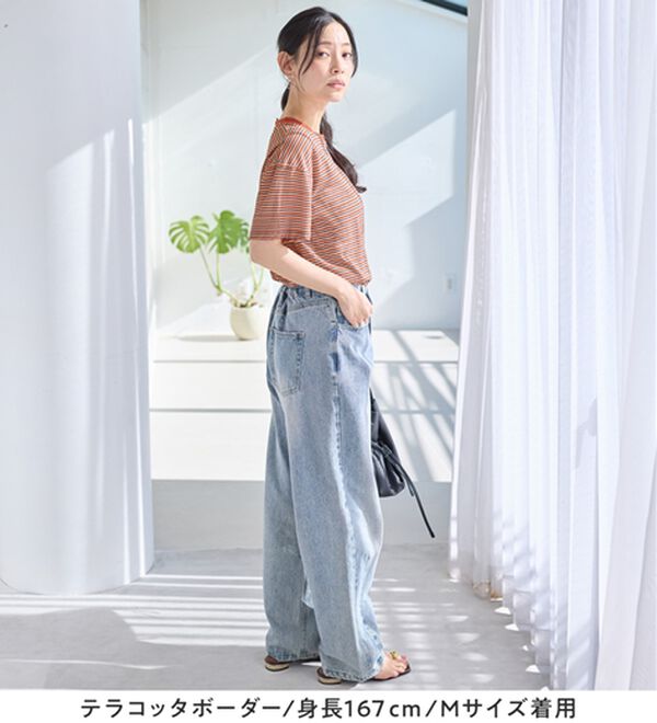 Viola e Viola（ヴィオラ エ ヴィオラ）の「ほんのり透け感綿混セミシアートップス（カットソー）」｜詳細画像