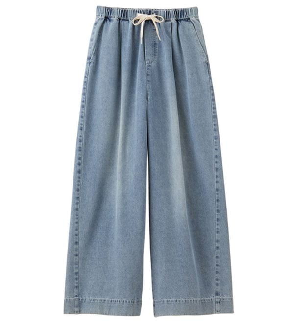 GeeRA（ジーラ）の「美脚見えイージーワイドデニムパンツ（フルレングスパンツ）」｜詳細画像