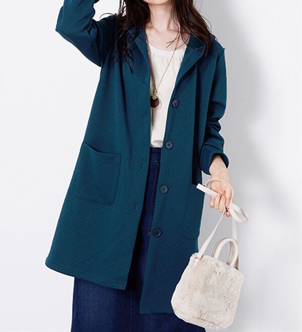 BELLUNA（ベルーナ）の「幾何柄ジャカード素材フードカーディガン（その他カーディガン）」｜詳細画像