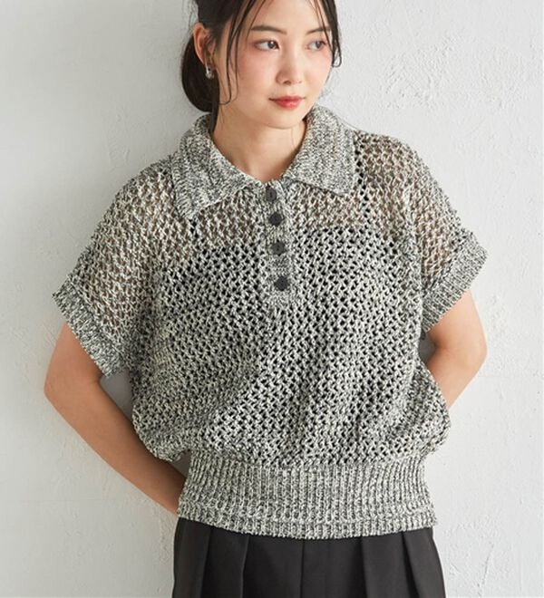 RANAN（ラナン）の「クロシェメッシュポロニット（ニット・セーター）」｜詳細画像