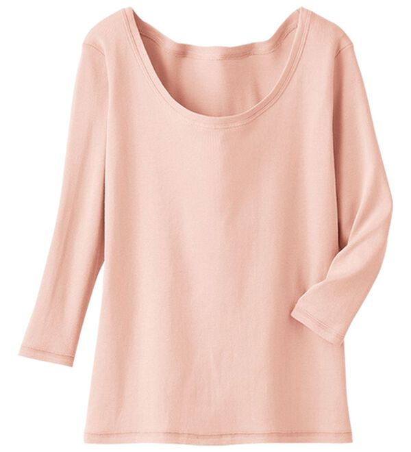 LAVIENNE（ラヴィエンヌ）の「綿１００％お肌に優しいオーガニックコットン８分袖インナー（肌着・インナーウェア）」｜ペールモーヴ