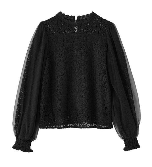 RANAN（ラナン）の「チュールドッキングフラワーレースキャンディースリーブブラウス（ブラウス）」｜詳細画像