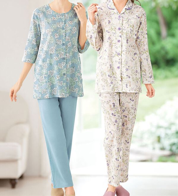 「綿100％嬉しい楊柳パジャマ（パジャマ・ルームウェア）」｜詳細画像