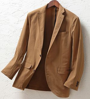 「＜ダンロップ・リファインド＞さらっと軽快サッカーテーラード（メンズジャケット）」｜キャメル