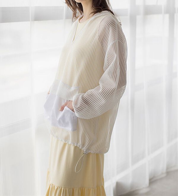 RANAN（ラナン）の「ゆるっとメッシュ素材アノラックパーカー（パーカー）」｜詳細画像