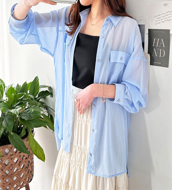 GeeRA（ジーラ）の「オーバーサイズシアー楊柳シャツ（シャツ）」｜詳細画像