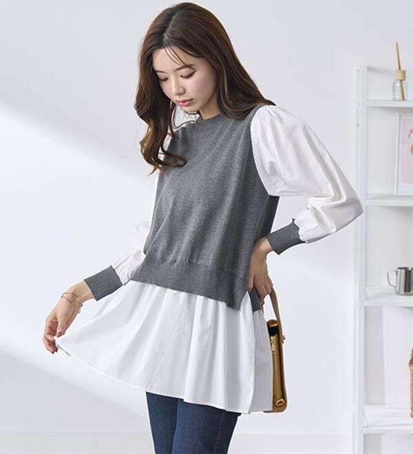 BELLUNA（ベルーナ）の「【２枚組】ベストドッキングチュニック（チュニック）」｜詳細画像