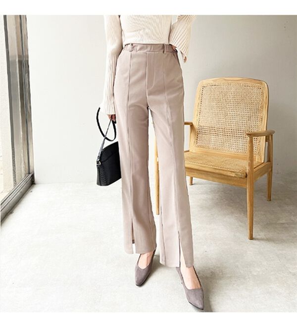 GeeRA（ジーラ）の「楽ちん！ストレッチスリットスラックスパンツ（フルレングスパンツ）」｜詳細画像