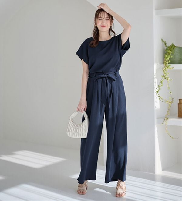 alotta（アロッタ）の「【２点セット】ひんやり涼しいこなれセットアップ（セットアップ）」｜詳細画像