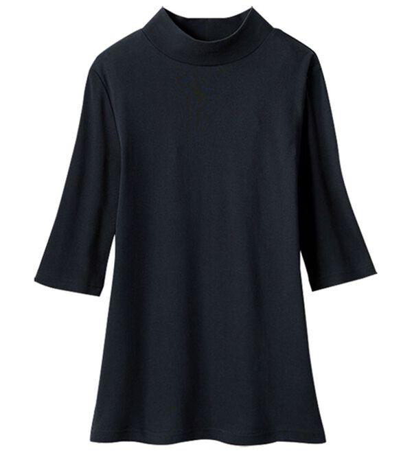 LAVIENNE（ラヴィエンヌ）の「【UVカット】綿１００％ハイネックプルオーバー（５分袖）＜カラフルコットン＞（肌着・インナーウェア）」｜詳細画像