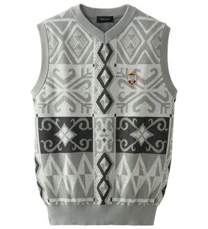 「＜フィッチェ　ゴルフ＞総柄サマーニットベスト（メンズニット・セーター）」｜グレー