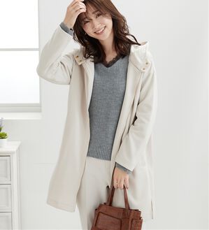 BELLUNA（ベルーナ）の「衿デザインロング丈パーカー（パーカー）」｜トープ