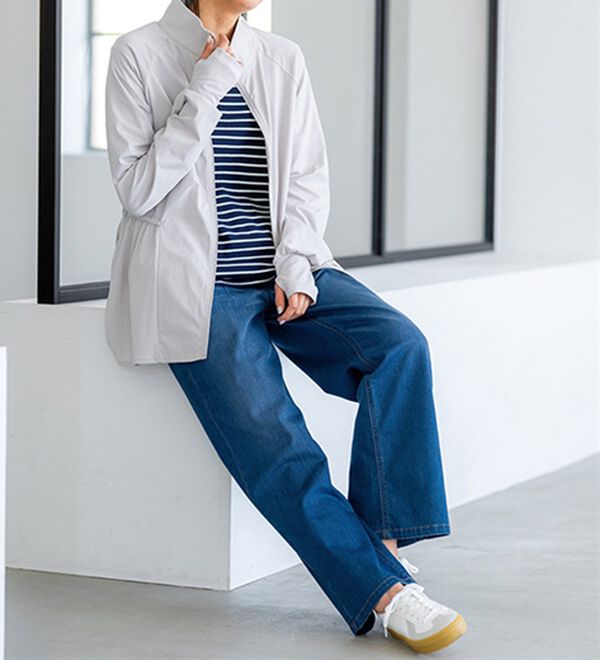 BELLUNA（ベルーナ）の「ヒンヤリ冷感！ライトオンスジーンズ（ワイド）（ワイドパンツ・ガウチョ）」｜詳細画像