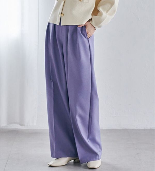 RANAN（ラナン）の「ウール調２タックワイドパンツ（フルレングスパンツ）」｜詳細画像