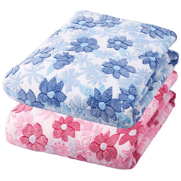 「大判花柄ケット２色組（肌掛布団・タオルケット）」｜詳細画像