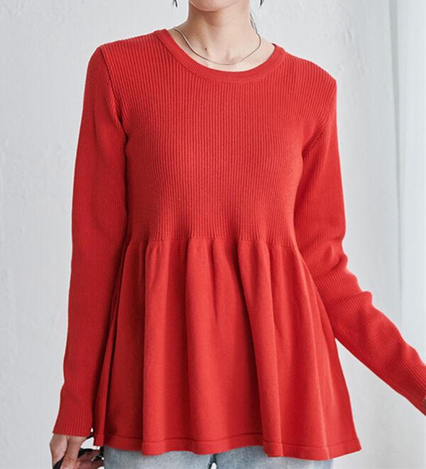 RANAN（ラナン）の「リブ切替ペプラムニット（ニット・セーター）」｜詳細画像