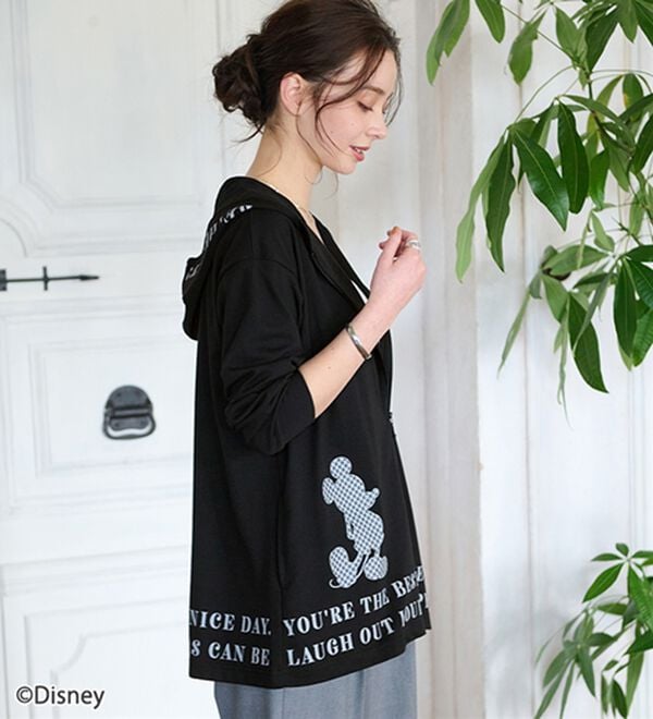 BELLUNA（ベルーナ）の「＜Ｄｉｓｎｅｙ＞【ミッキー】ロゴプリント裏メッシュパーカー（パーカー）」｜詳細画像