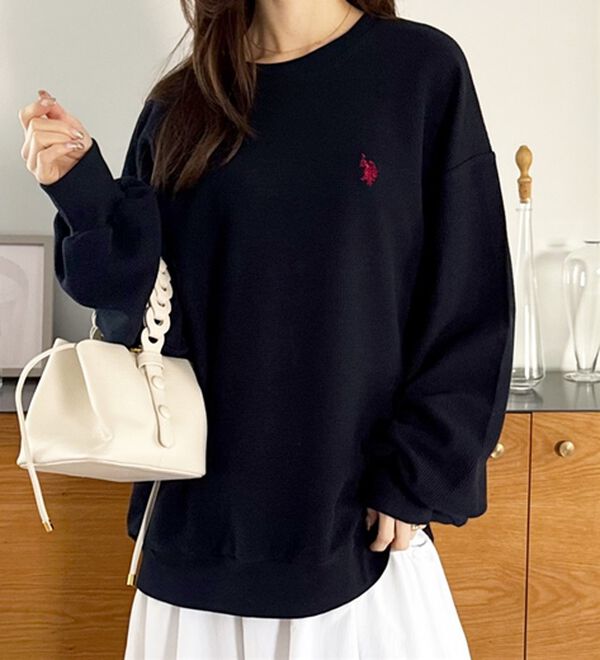 GeeRA（ジーラ）の「【U.S.POLOASSN】オーバーサイズワッフルスウェット（カットソー）」｜詳細画像