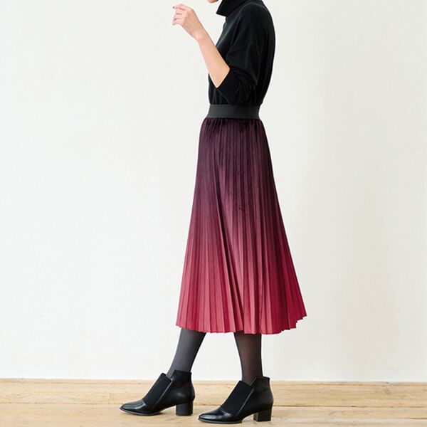 RANAN（ラナン）の「ベロア素材グラデーションプリントスカート（ロングスカート）」｜詳細画像