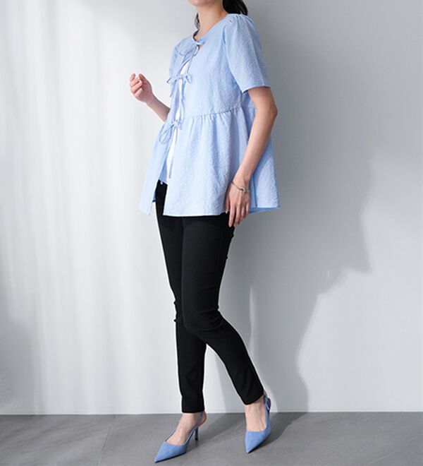 RANAN（ラナン）の「ひんやり！前後２ＷＡＹリボンデザインブラウス（ブラウス）」｜詳細画像