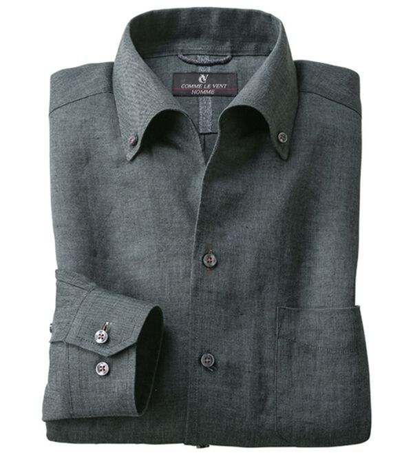 「＜コムルヴァン・オム＞大人のフレンチリネン１００％シャツ（メンズシャツ）」｜詳細画像