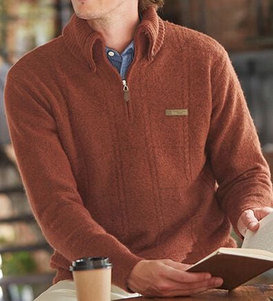 「＜コムルヴァン・オム＞裏ベロアやわらかシャギーセーター（メンズニット・セーター）」