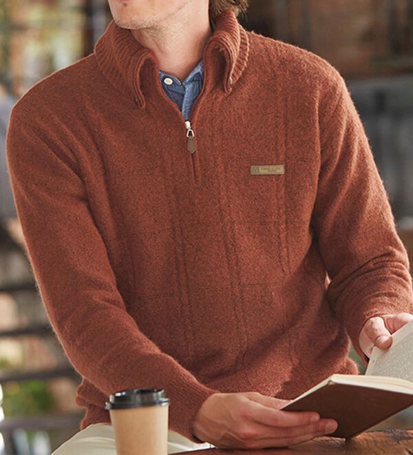 「＜コムルヴァン・オム＞裏ベロアやわらかシャギーセーター（メンズニット・セーター）」｜詳細画像