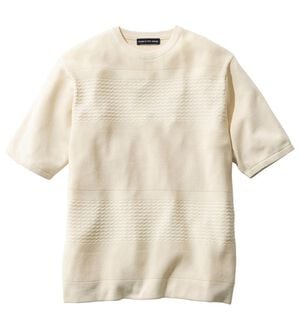 「＜コムルヴァン・オム＞涼感バンブーニットＴシャツ（メンズＴシャツ）」｜アイボリー