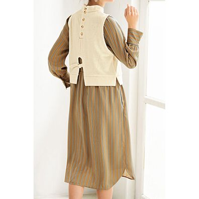 BELLUNA（ベルーナ）の「シャツデザインドッキングワンピース（ドッキングワンピース）」