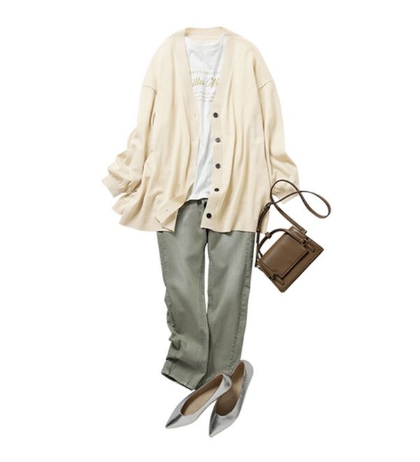 RANAN（ラナン）の「洗える！キレイ見え！ワイドシルエットＶネックカーディガン（ニットカーディガン）」｜詳細画像