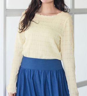 RANAN（ラナン）の「シャーリングプルオーバー（カットソー）」｜ライトベージュ