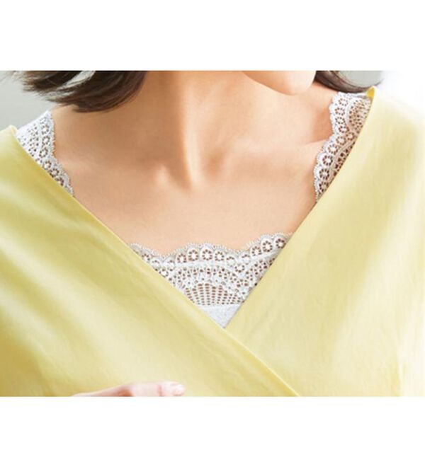 LAVIENNE（ラヴィエンヌ）の「綿１００％汗取りレース・カップ付インナー＜さらりラボ＞（ブラトップ・カップ付きインナー）」｜詳細画像