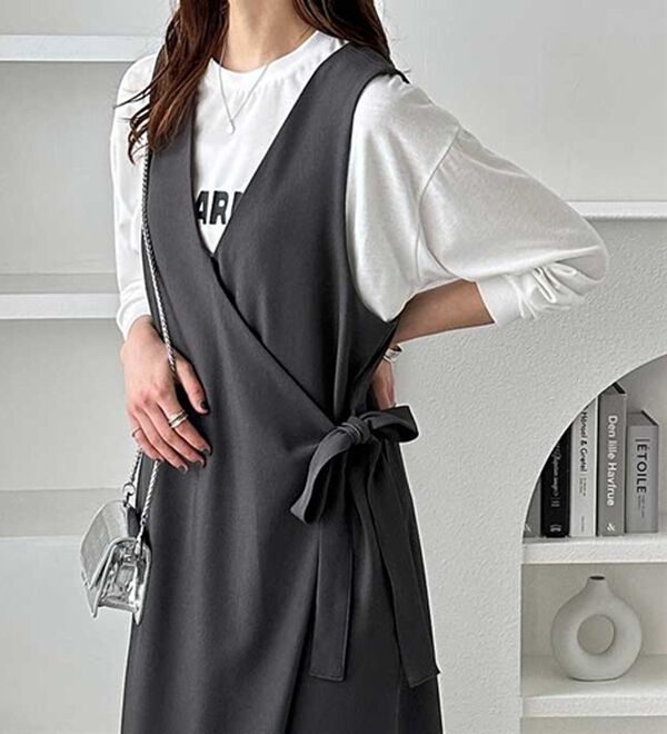 楽ちん！ウエストリボンラップオールインワン - ベルーナ【公式】