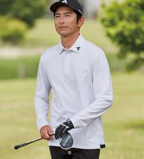 「＜アディゼロ＞ジャカード　長袖シャツ（メンズシャツ）」