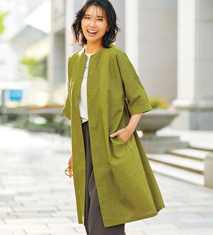 BELLUNA（ベルーナ）の「すっぽり体型カバー！麻調２ｗａｙワンピース（その他ワンピース）」｜詳細画像