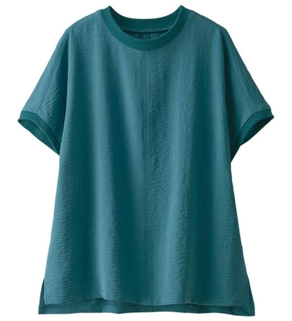 BELLUNA（ベルーナ）の「ビンテージ調素材リブ使いゆったりブラウス（ブラウス）」｜詳細画像